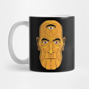 an old yellow mage Mug